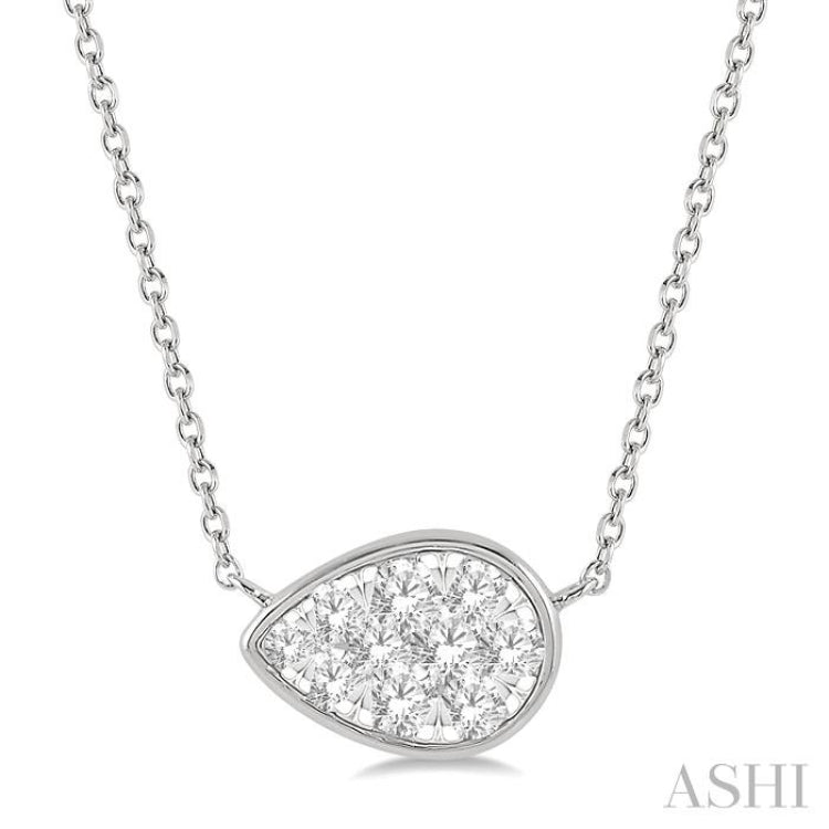 Pear Shape East-West Lovebright Essential Diamond Necklace