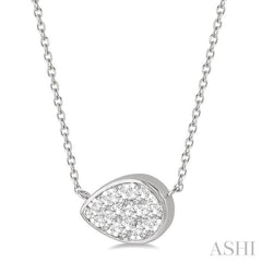 1/3 Ctw Pear Shape Lovebright Diamond Pendant With Chain in 14K White Gold
