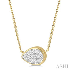 Pear Shape East-West Lovebright Essential Diamond Necklace