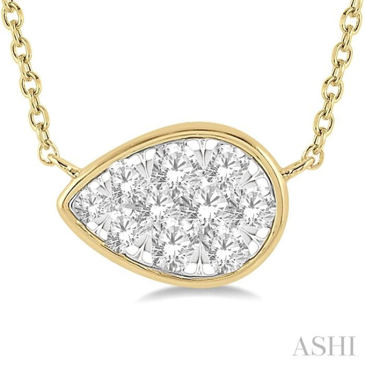 Pear Shape East-West Lovebright Essential Diamond Necklace