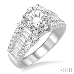 Round Shape Semi-Mount Diamond Engagement Ring