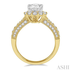 Oval Shape Semi-Mount Halo Diamond Engagement Ring