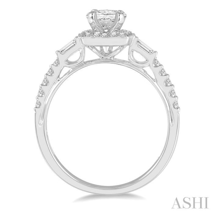 Oval Shape Halo Diamond Engagement Ring