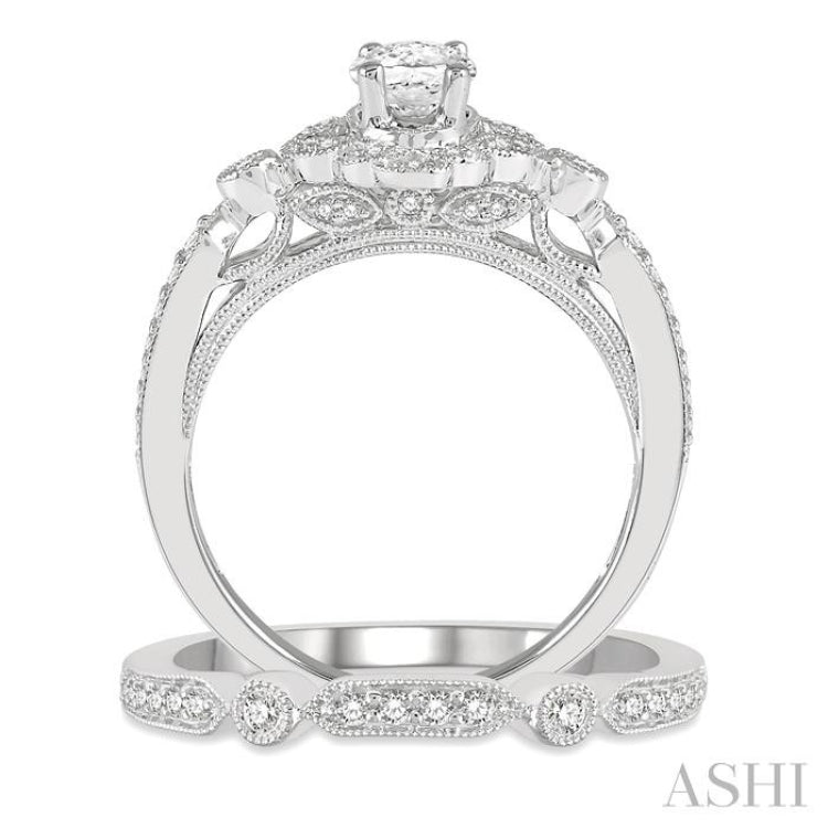 Oval Shape Diamond Wedding Set