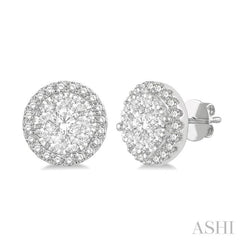 Round Shape Halo Lovebright Essential Diamond Earrings