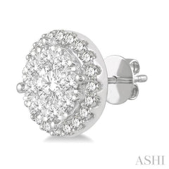 Round Shape Halo Lovebright Essential Diamond Earrings