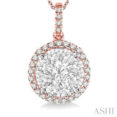 Round Shape Halo Lovebright Essential Diamond Pendant