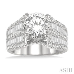 Round Shape Semi-Mount Diamond Engagement Ring