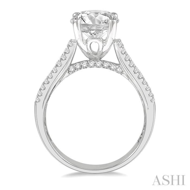 Round Shape Semi-Mount Diamond Engagement Ring