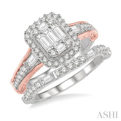 Halo Fusion Diamond Wedding Set