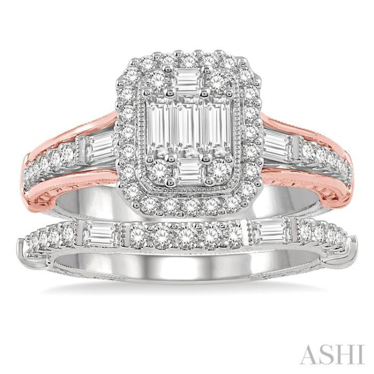 Halo Fusion Diamond Wedding Set