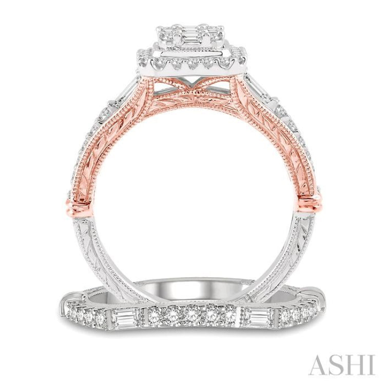 Halo Fusion Diamond Wedding Set