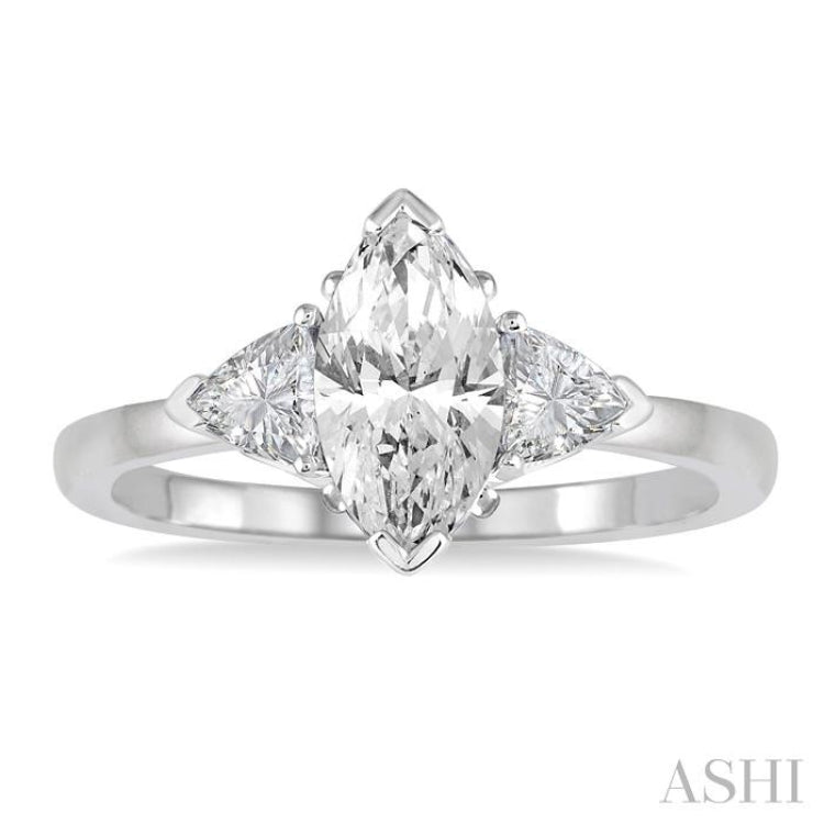 Marquise Shape Semi-Mount Diamond Engagement Ring