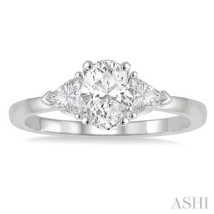 Oval Shape Semi-Mount Diamond Engagement Ring