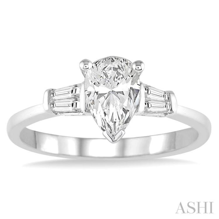 Pear Shape Semi-Mount Diamond Engagement Ring