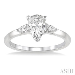 Pear Shape Semi-Mount Diamond Engagement Ring