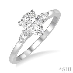 Pear Shape Semi-Mount Diamond Engagement Ring