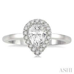 Pear Shape Halo Diamond Engagement Ring