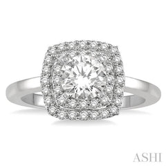 Round Shape Halo Diamond Engagement Ring