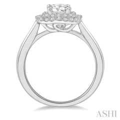 Round Shape Halo Diamond Engagement Ring