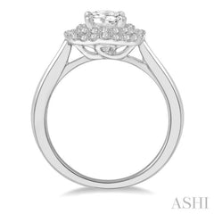 Round Shape Semi-Mount Halo Diamond Engagement Ring