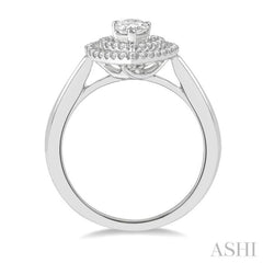 Pear Shape Halo Diamond Engagement Ring