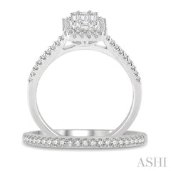 Halo Fusion Diamond Wedding Set