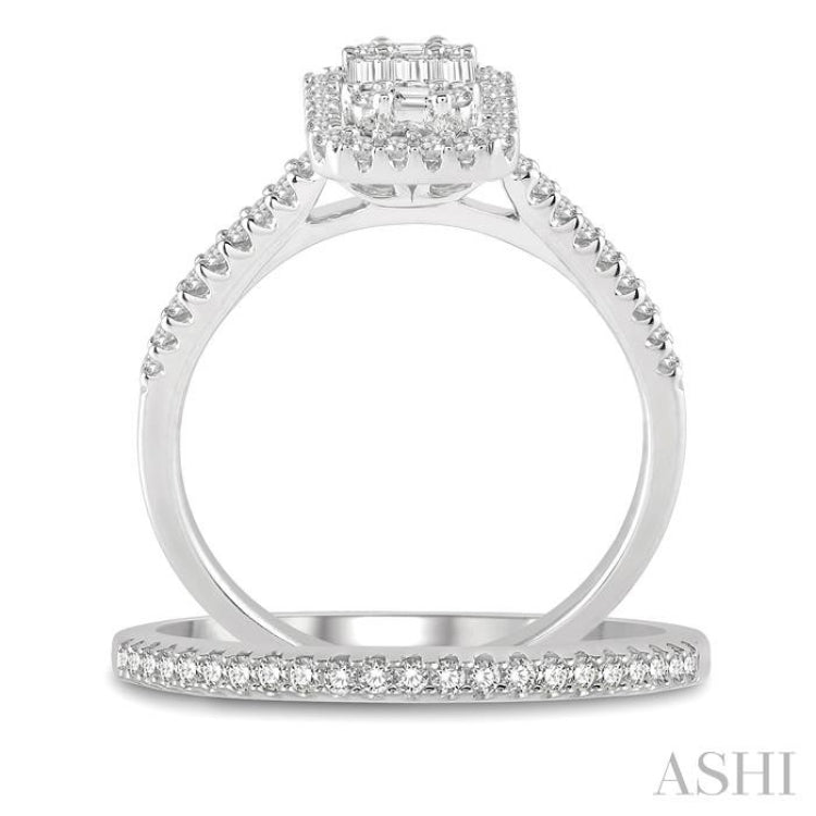 Halo Fusion Diamond Wedding Set