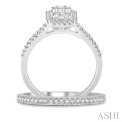 Halo Fusion Diamond Wedding Set