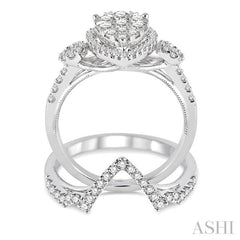 Pear Shape Halo Lovebright Diamond Wedding Set