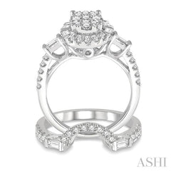 Oval Shape Halo Lovebright Diamond Wedding Set