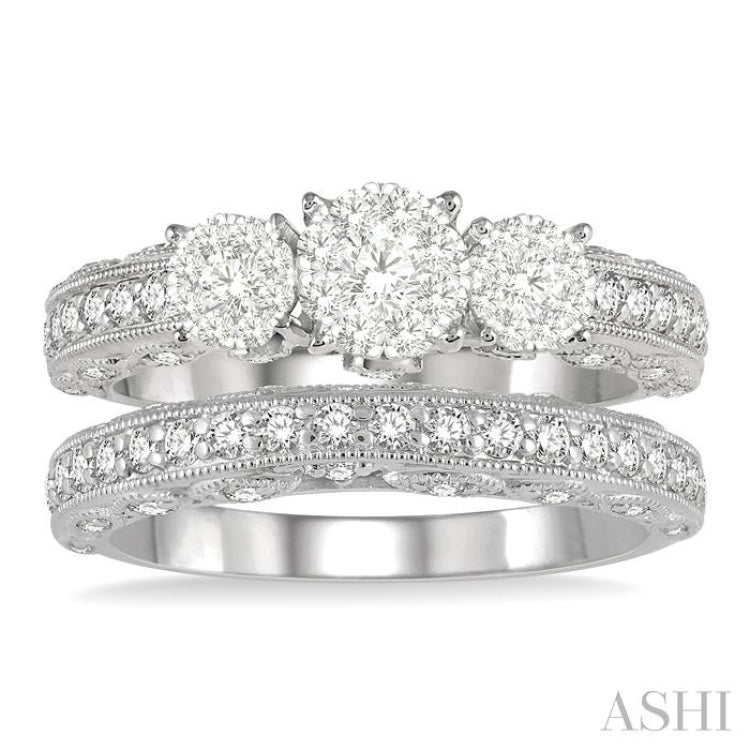 Past Present & Future Lovebright Diamond Wedding Set