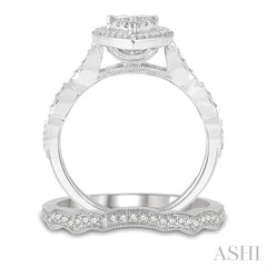 Pear Shape Halo Lovebright Diamond Wedding Set