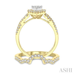 Pear Shape Halo Lovebright Diamond Wedding Set