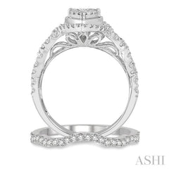 Pear Shape Halo Lovebright Diamond Wedding Set