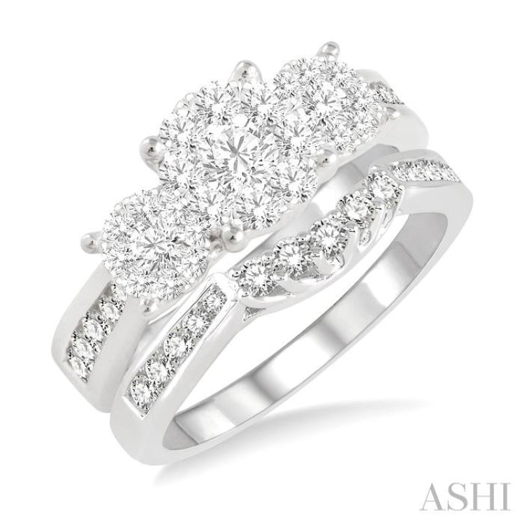 Past Present & Future Lovebright Diamond Wedding Set