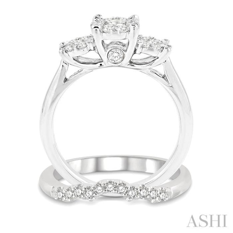 Past Present & Future Lovebright Diamond Wedding Set