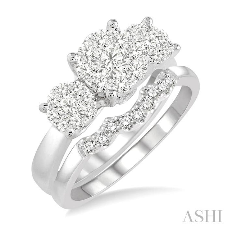 Past Present & Future Lovebright Diamond Wedding Set