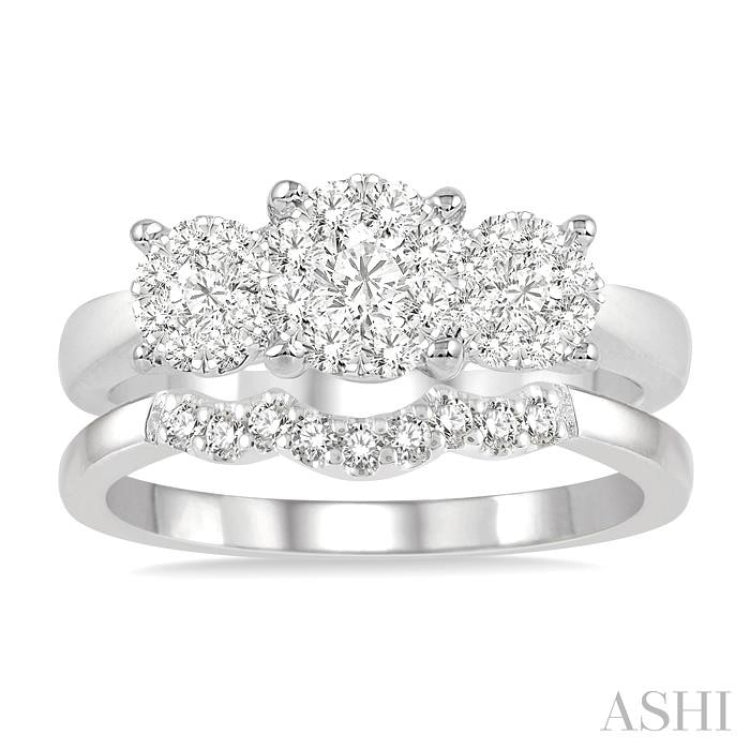 Past Present & Future Lovebright Diamond Wedding Set