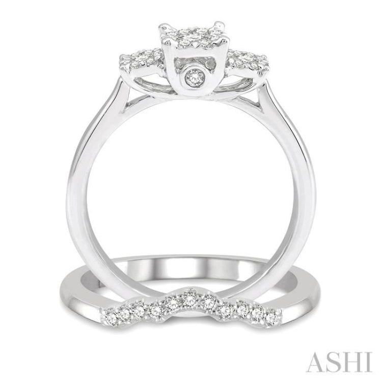 Past Present & Future Lovebright Diamond Wedding Set