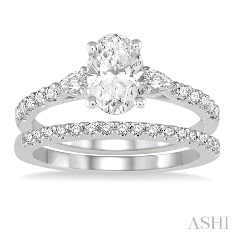 Oval Shape Diamond Wedding Set