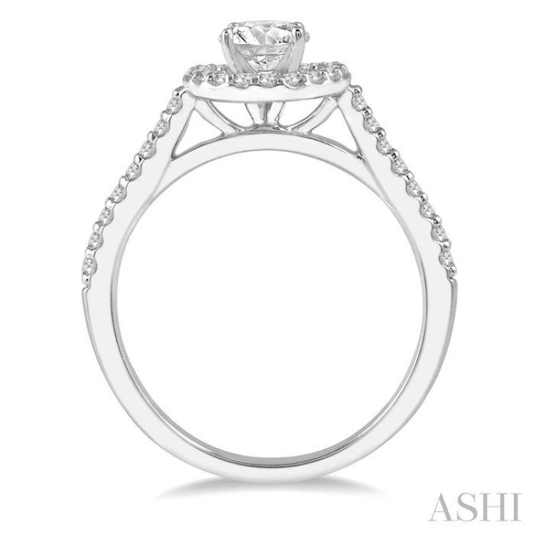 Round Shape Halo Diamond Engagement Ring