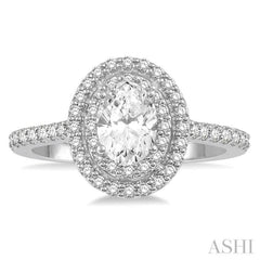 Oval Shape Halo Diamond Engagement Ring