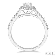 Oval Shape Halo Diamond Engagement Ring