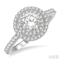 Round Shape Halo Diamond Engagement Ring