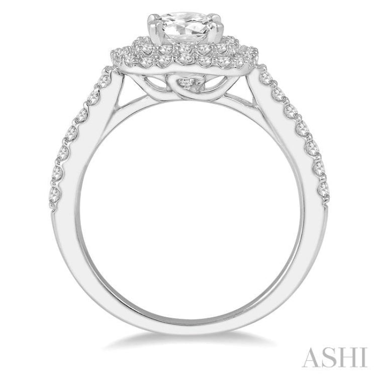 Round Shape Halo Diamond Engagement Ring