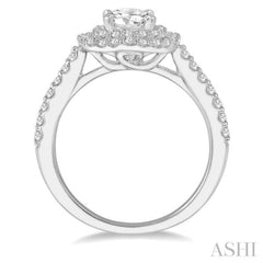 Round Shape Halo Diamond Engagement Ring