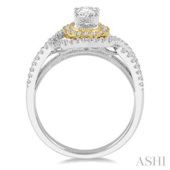 Oval Shape Halo Diamond Engagement Ring