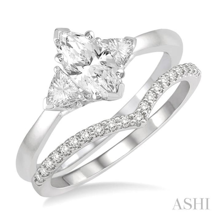 Marquise Shape Diamond Wedding Set