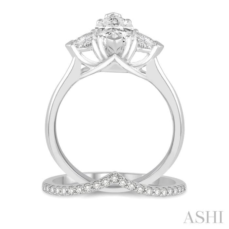 Marquise Shape Diamond Wedding Set